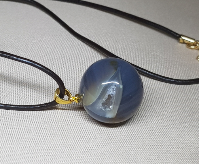 아게이트(마노) 지오드 펜던트