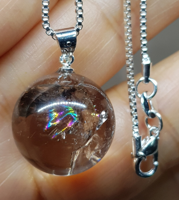 무지개 연수정 18mm 구슬형 펜던트