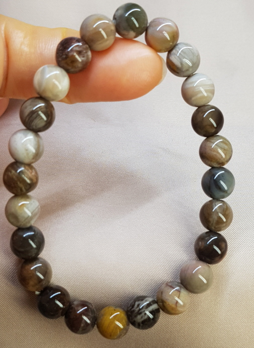 나무화석(규화목)8.6mm 팔찌