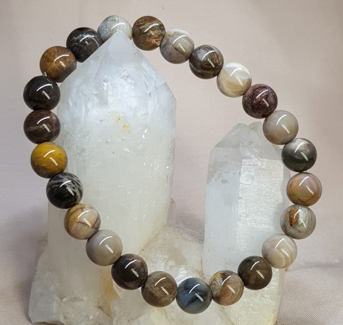 나무화석(규화목)8.6mm 팔찌