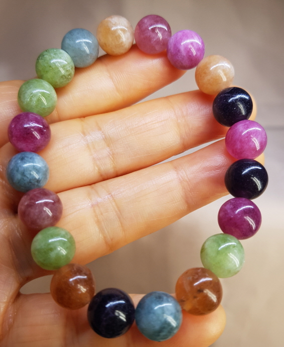 칼라 투어머린 10mm 팔찌